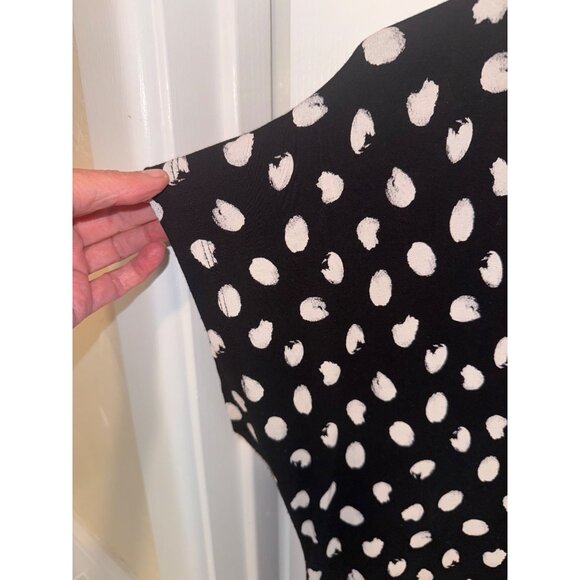 Masai Nabala Jumpsuit Black White Polka Dot Midi L Wide Leg Stretch Pant Modest - Picture 8 of 9